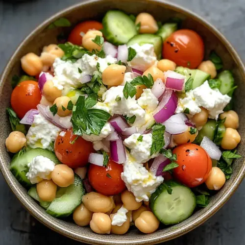 Hüttenkäse Kichererbsen Salat