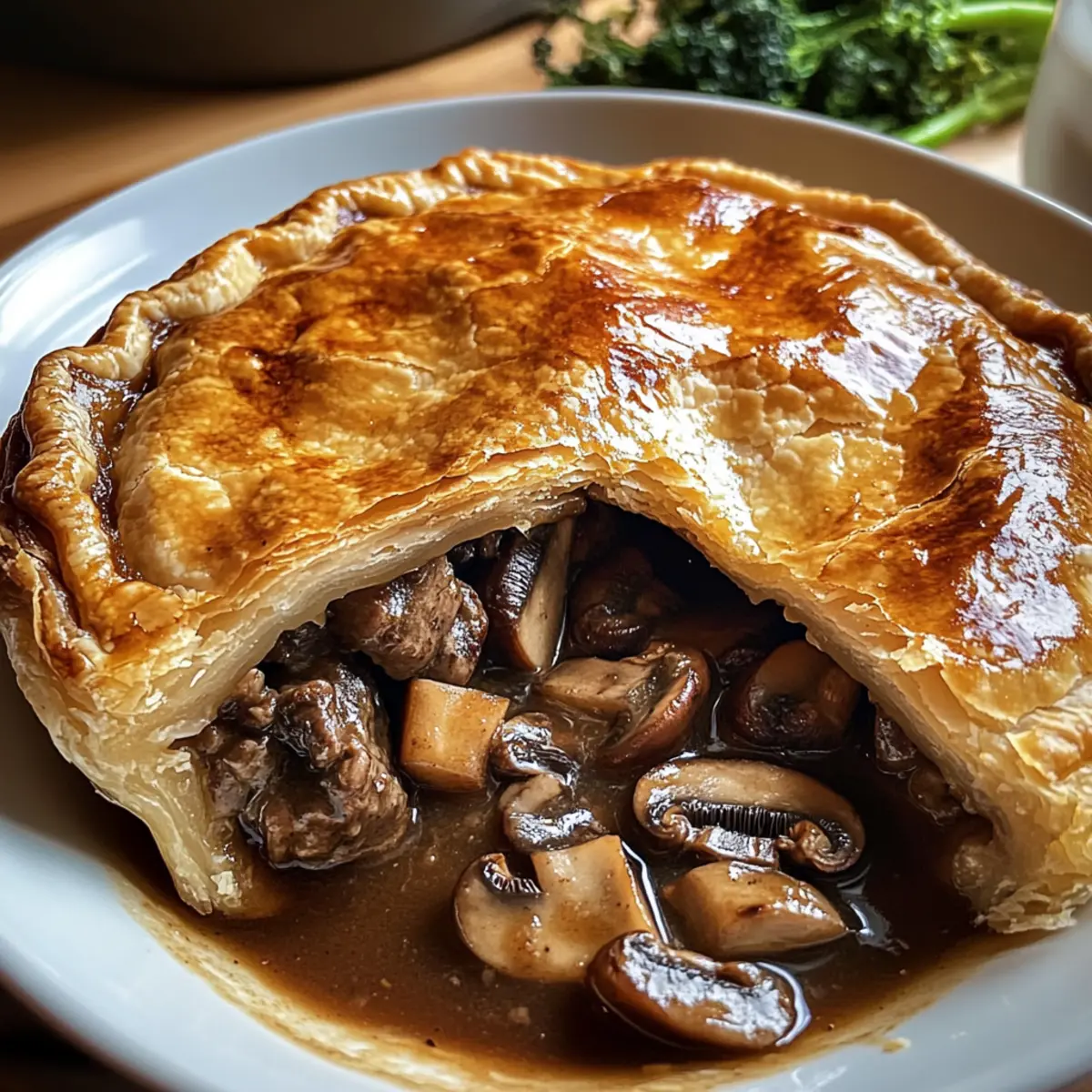 Herzhafter Rindfleisch- und Pilzkuchen
