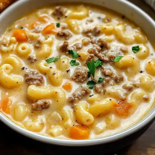 Makkaroni Cheeseburger Suppe