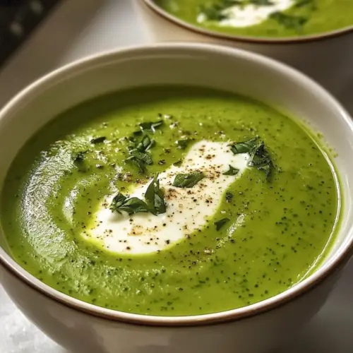 Spinat- und Erbsencremesuppe