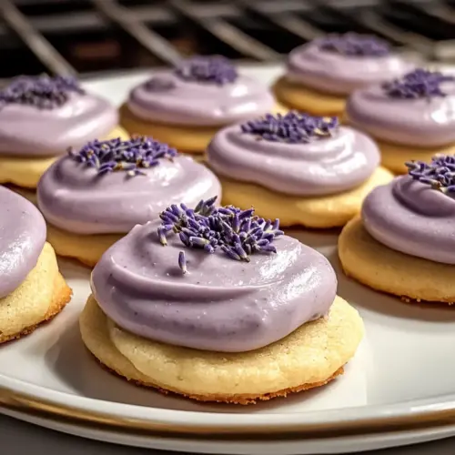Kekse mit Lavendelglasur