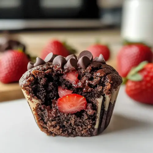 Doppelt Schokoladen Erdbeer Muffins