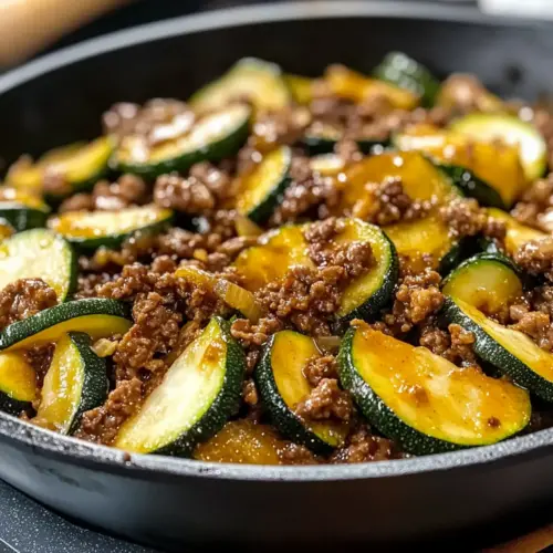 Gesunde ketogene Zucchini-Hackfleisch-Pfanne