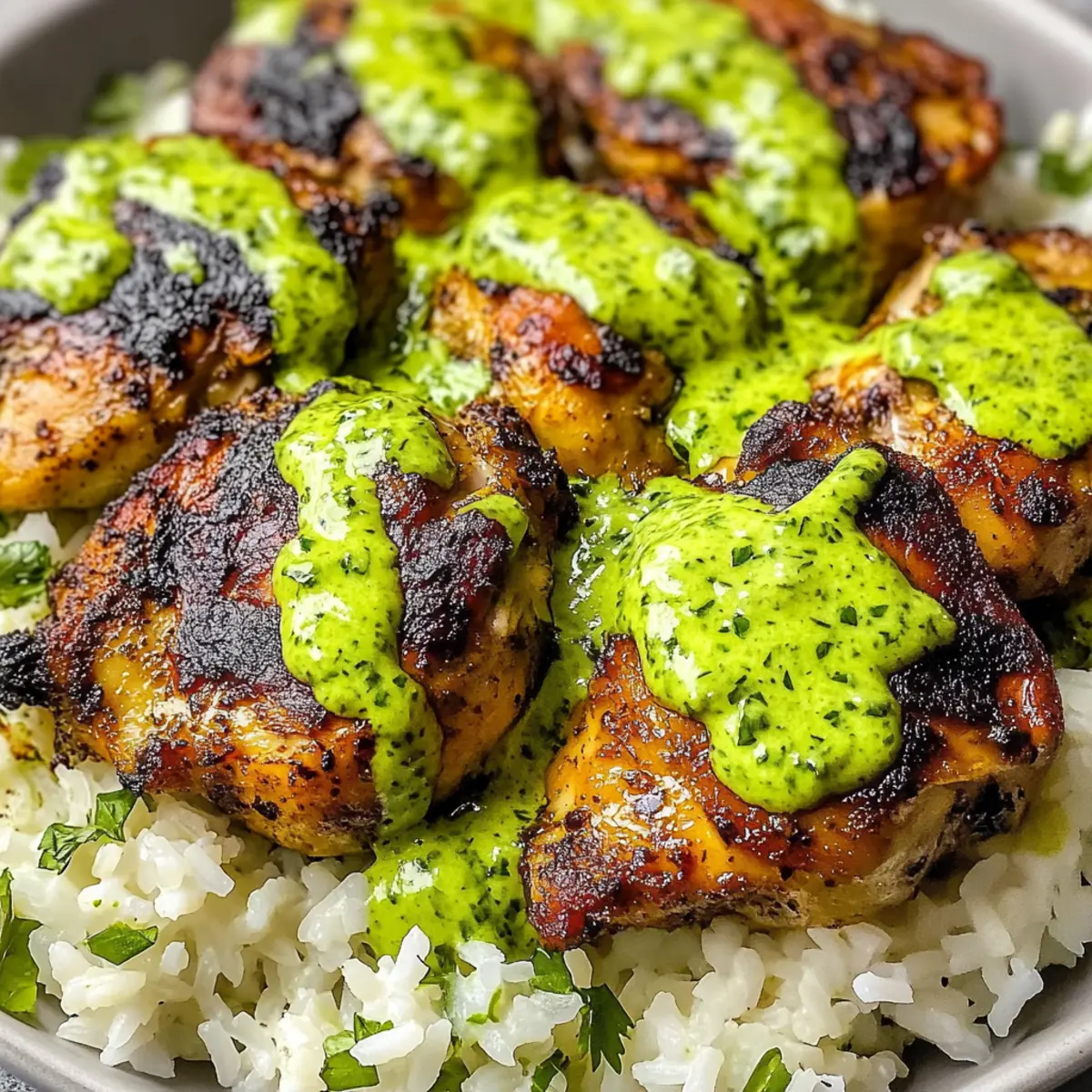 Peruanisches Huhn & Reis mit grüner Sauce