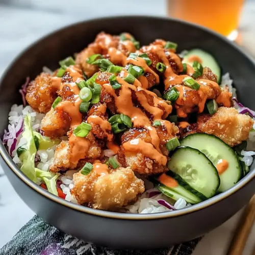 Bang Bang Hähnchen und Reisschalen