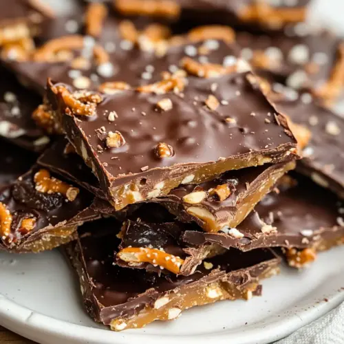 Schokoladen-Brezel-Dattel-Bark