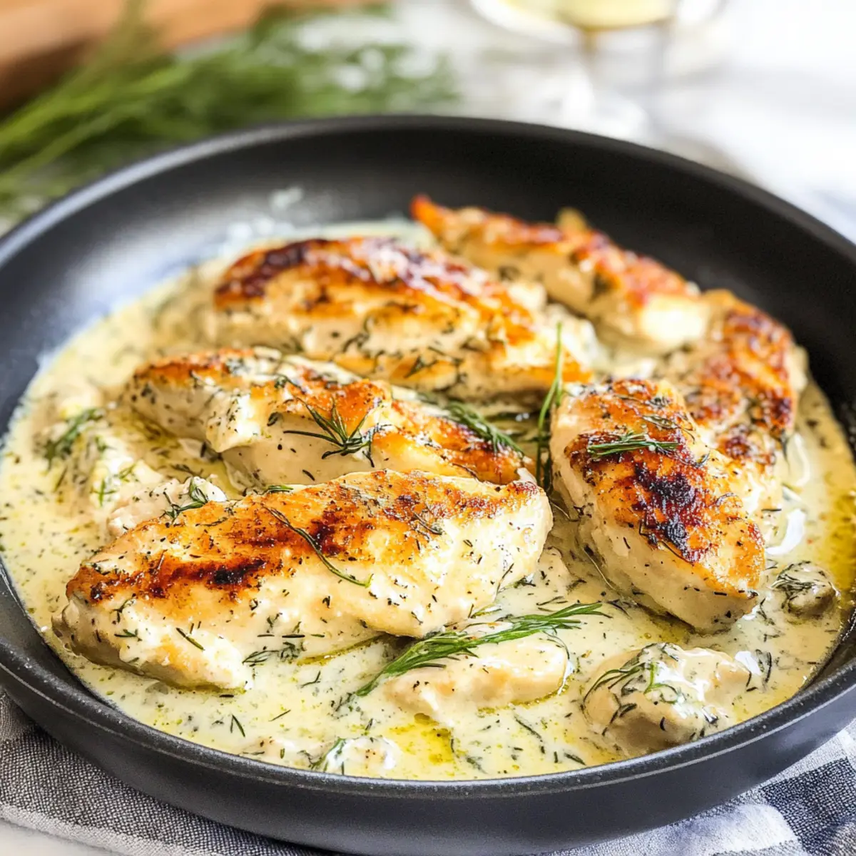 Cremige Dillsauce Hähnchen