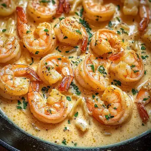 Cremige Knoblauch Garnelen