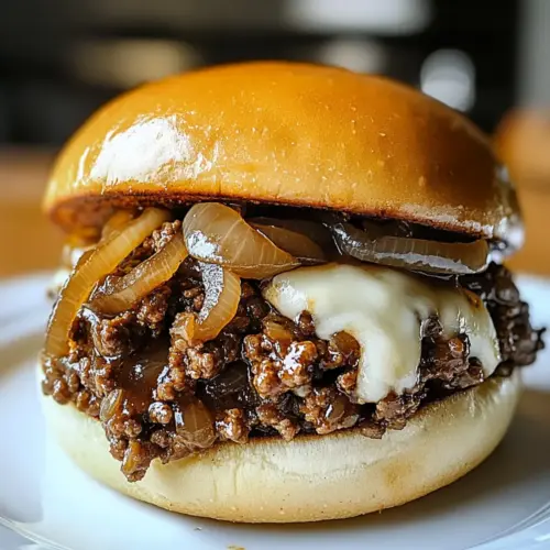 Französische Zwiebel Rindfleisch Sloppy Joes