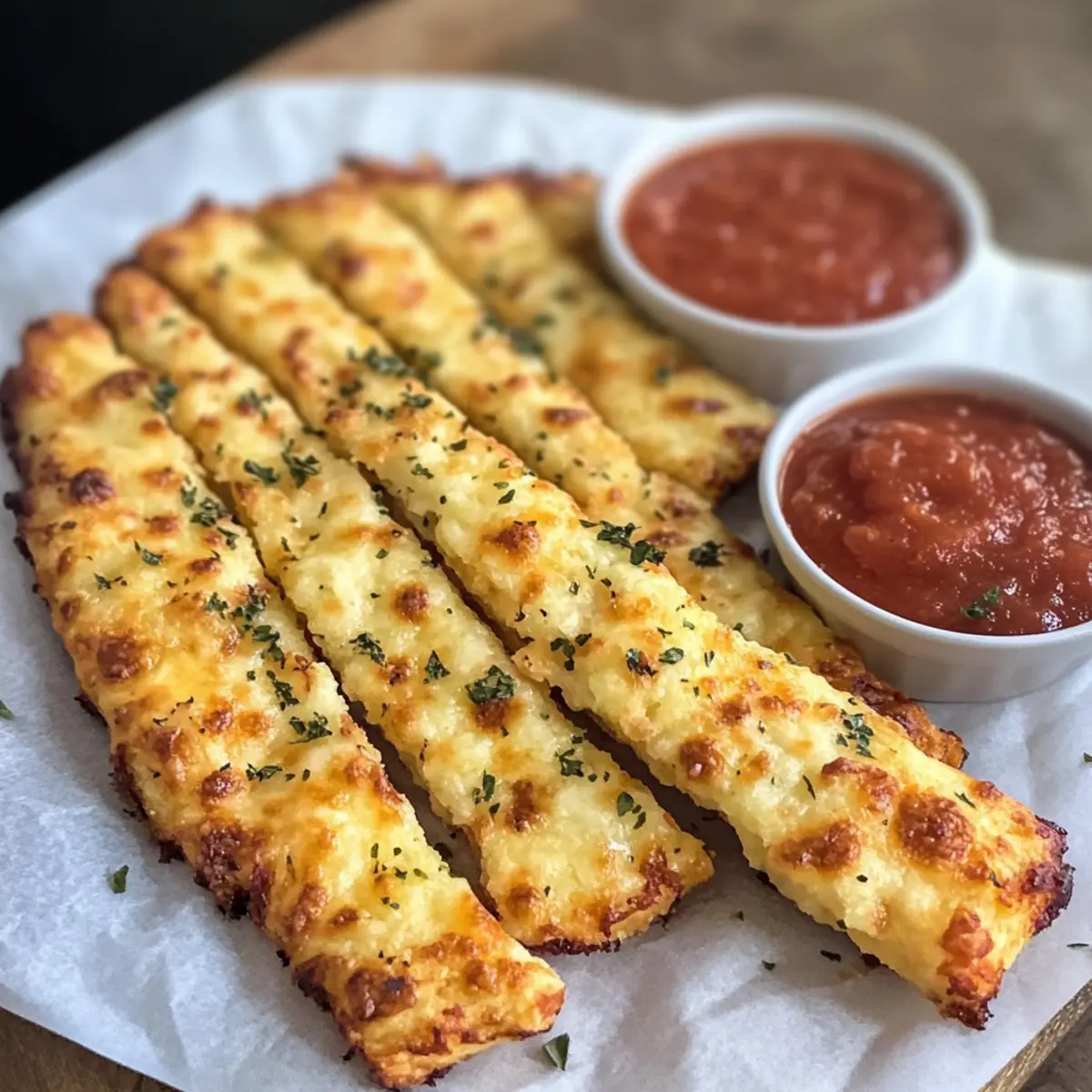 Keto Käse Knoblauch Brotsticks