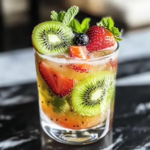 Kiwi- und Erdbeer-Smasher-Mocktail