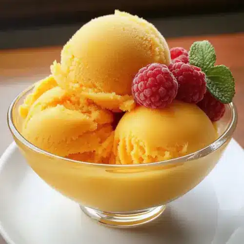 Mangoeis Rezept Zutaten: - 2 reife Mangos - 250 ml Wasser - 150 g Zucker - 1 Limette (Saft) Anleitung: 1. Mangos schälen und das Fruchtfleisch würfeln. 2. Wasser und Zucker in einem Topf zum Kochen bringen, bis der Zucker sich aufgelöst hat. 3. Mango Würfel und Limettensaft hinzufügen. 4. Mischung pürieren, bis sie glatt ist. 5. In eine flache Schale gießen und in den Gefrierschrank stellen. 6. Alle 30 Minuten umrühren, bis das Sorbet fest ist. 7. Vor dem Servieren 10 Minuten bei Raumtemperatur stehen lassen.