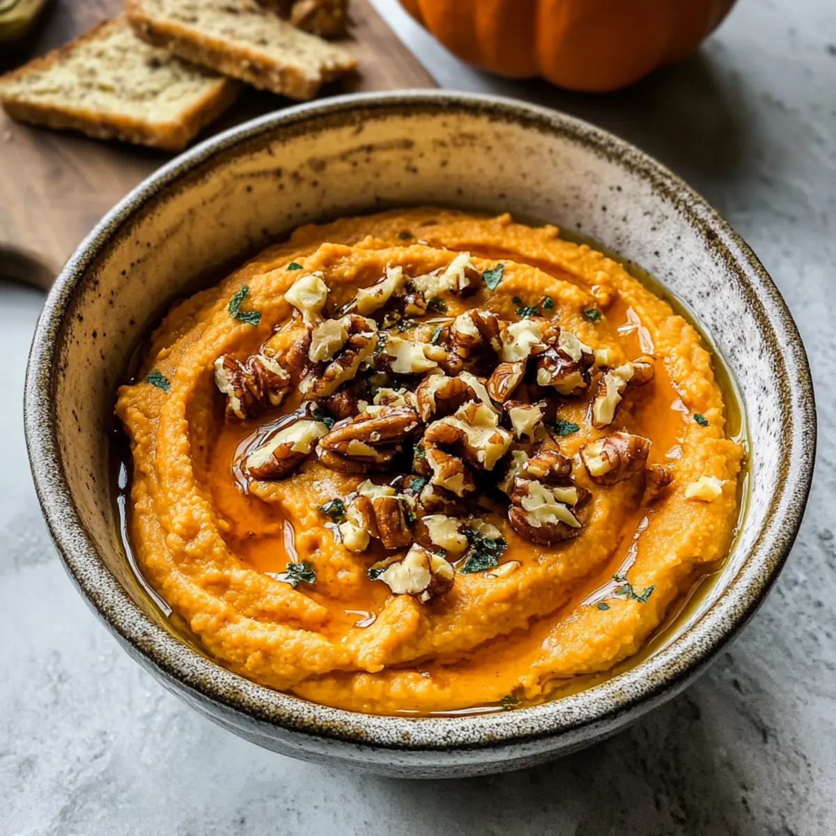 Kürbis Schlagsahne Feta Dip