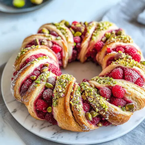 Himbeer- und Pistazienkranz Rezept Zutaten: - 250 g Mehl - 150 g Zucker - 100 g Butter - 3 Eier - 1 TL Backpulver - 1 Prise Salz - 100 g gemahlene Pistazien - 200 g Himbeeren - Puderzucker zum Bestäuben Anleitung: 1. Den Ofen auf 180 °C vorheizen. 2. Butter und Zucker cremig schlagen. 3. Eier nacheinander hinzufügen und gut verrühren. 4. Mehl, Backpulver, Salz und gemahlene Pistazien hinzufügen. Gut mischen. 5. Himbeeren vorsichtig unterheben. 6. Den Teig in eine Kranzform füllen. 7. 30-35 Minuten backen, bis der Kranz goldbraun ist. 8. Auskühlen lassen und mit Puderzucker bestäuben.