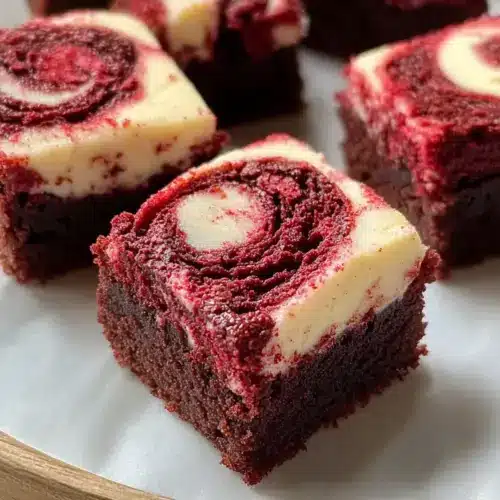 Rote Samt-Brownie-Häppchen