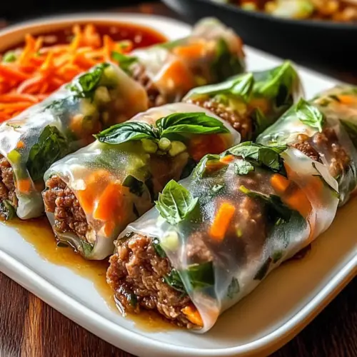 Thai-Basilikum-Rindfleisch-Rollen