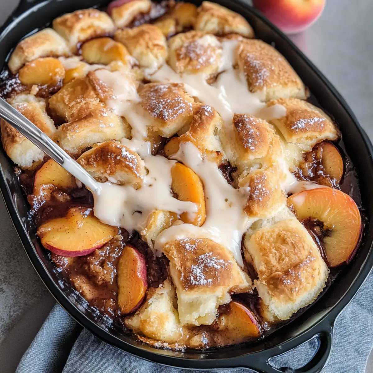 Zimtschnecken-Pfirsich-Cobbler