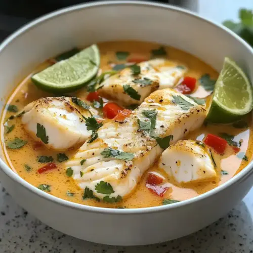 Kokosnuss Limette Fisch Suppe