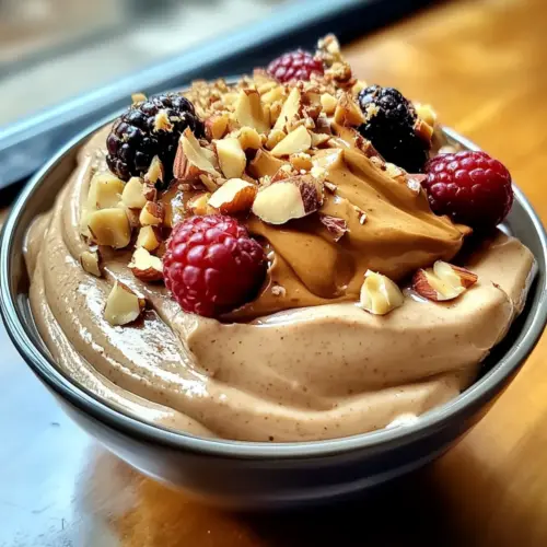 Hüttenkäse Erdnussbutter Mousse