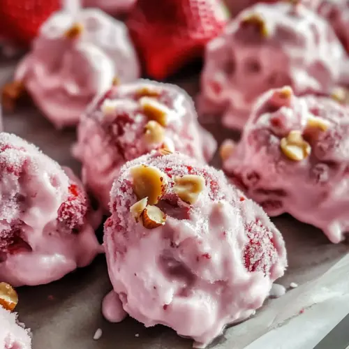 Gefrorene Erdbeer-Joghurt-Cluster