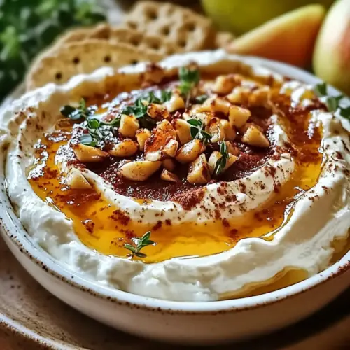 Heißer Honig Frischkäse Dip