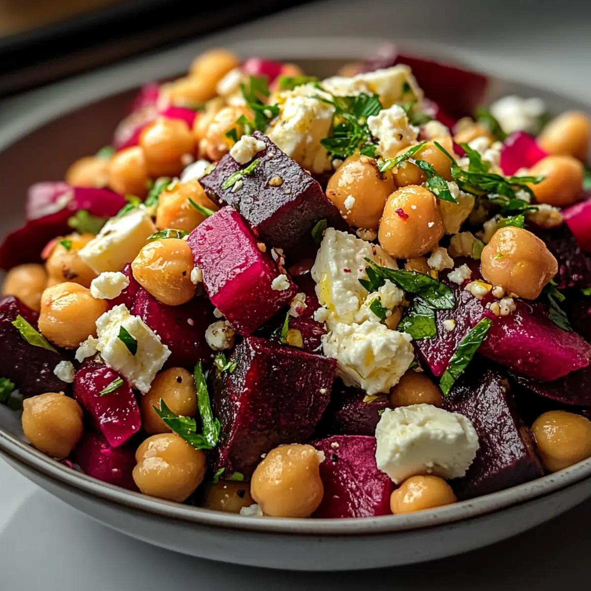 Delicious Chickpea Beetroot Feta Salad