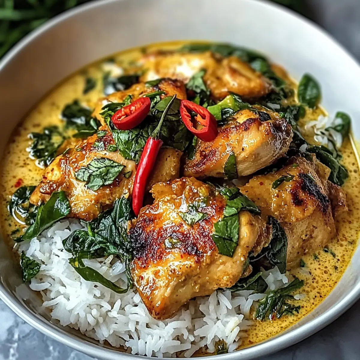 Zitronengras-Hühnchen mit thailändischem Kokosnuss-Curry