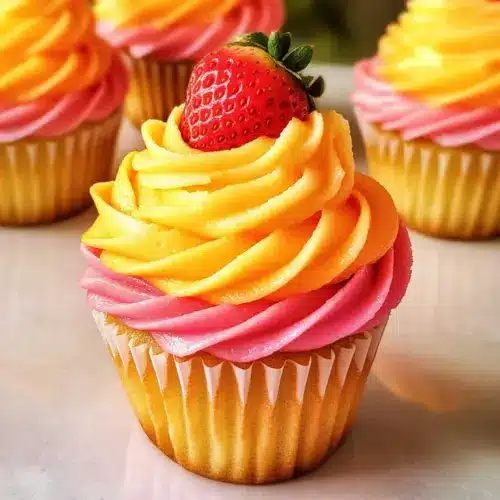 Mango Erdbeer Sonnenuntergang Cupcakes