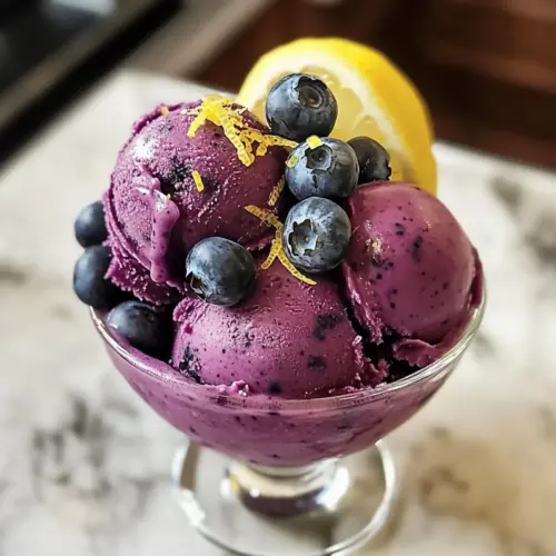 Kein Churn Heidelbeer-Zitronen-Sorbet