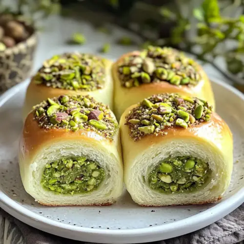 Pistaziencreme-Rollen aus sizilianischem Brioche-Teig
