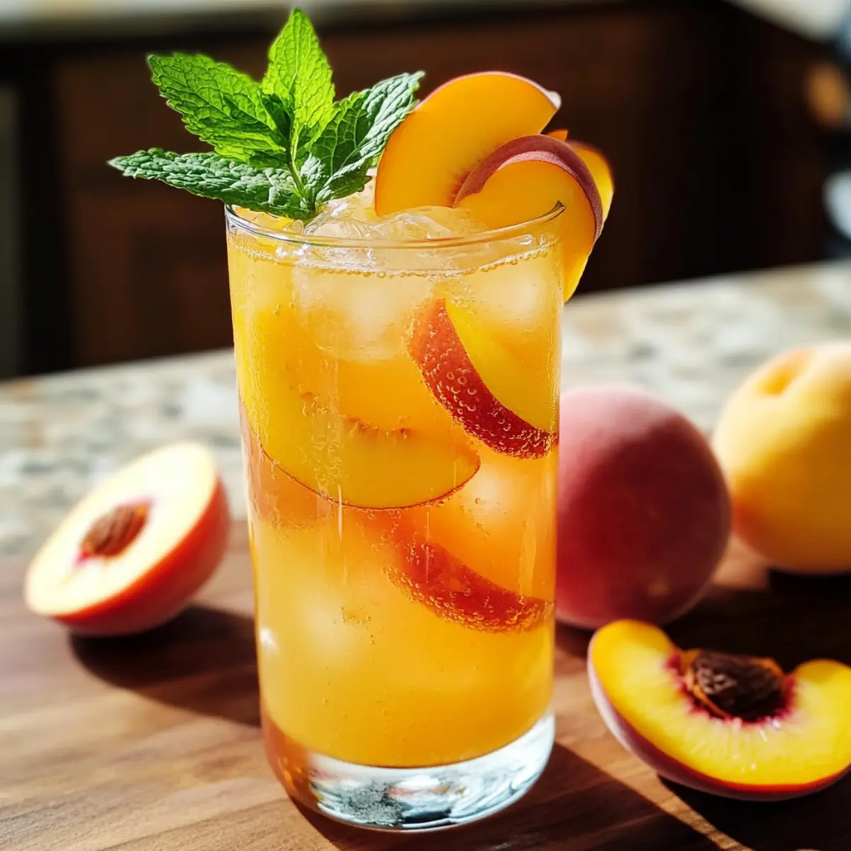 Erfrischende Pfirsichlimonade