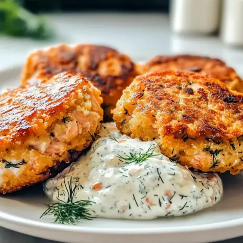 Lachsfrikadellen mit scharfer Dill-Knoblauch-Dip