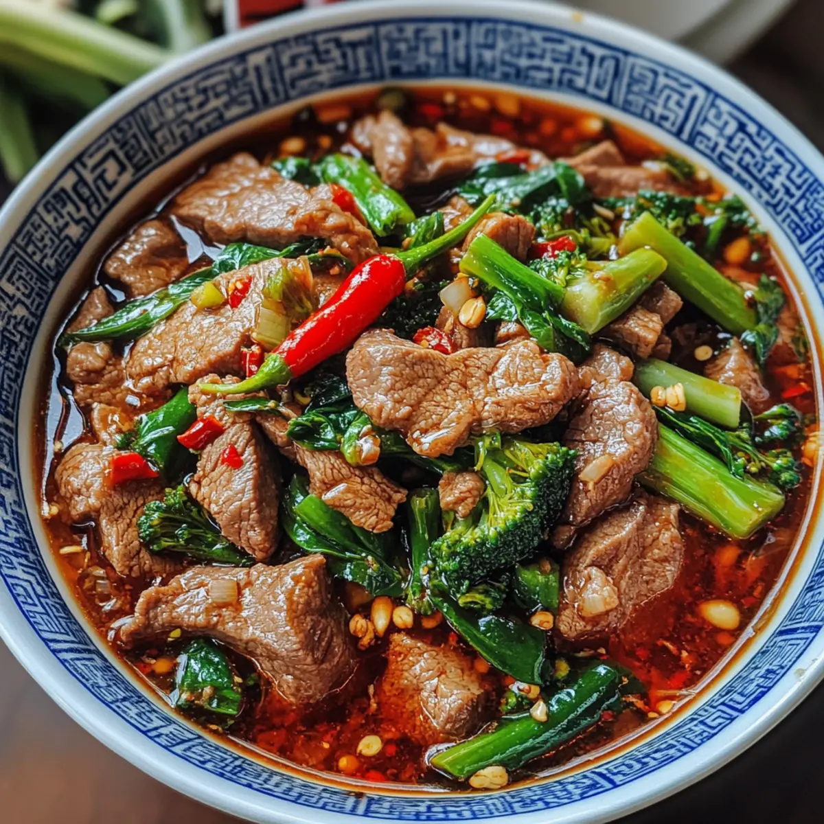 Sichuan gekochtes Rindfleisch