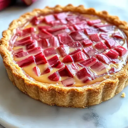 Süßer Rhabarberpudding-Tarte