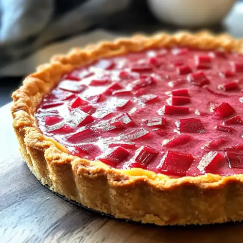 Süßer Rhabarberpudding-Tarte
