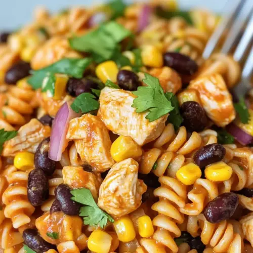 Würzige Hähnchen-Enchilada-Pasta-Salat