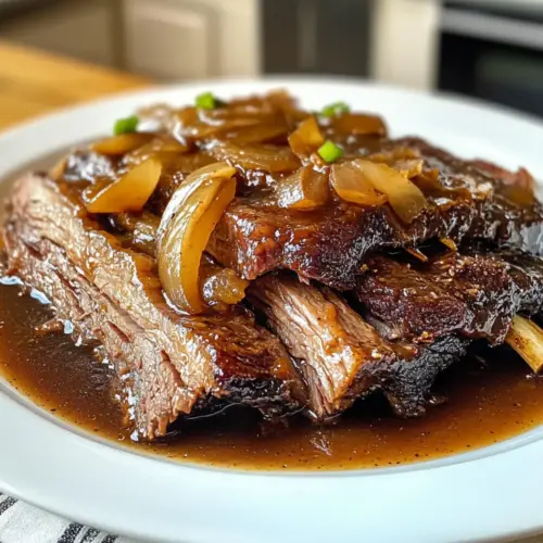 langsam gekochtes Rindfleisch-Bruststück