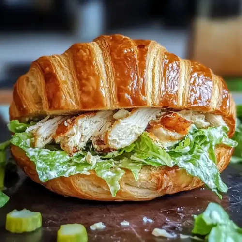 Hühnchen Caesar Croissant Sandwich