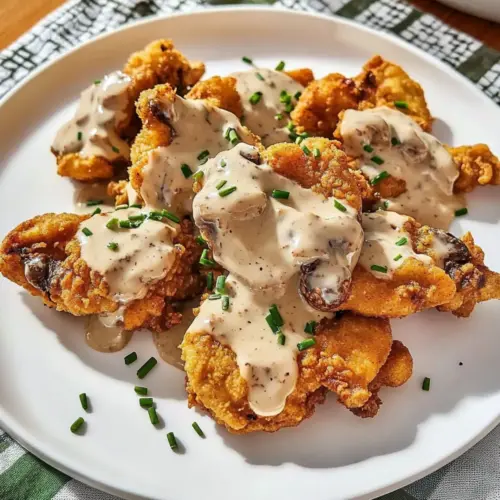 Hühnchen-gebratene Pilze & Soße