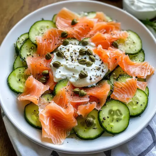 Räucherlachs Gurkensalat
