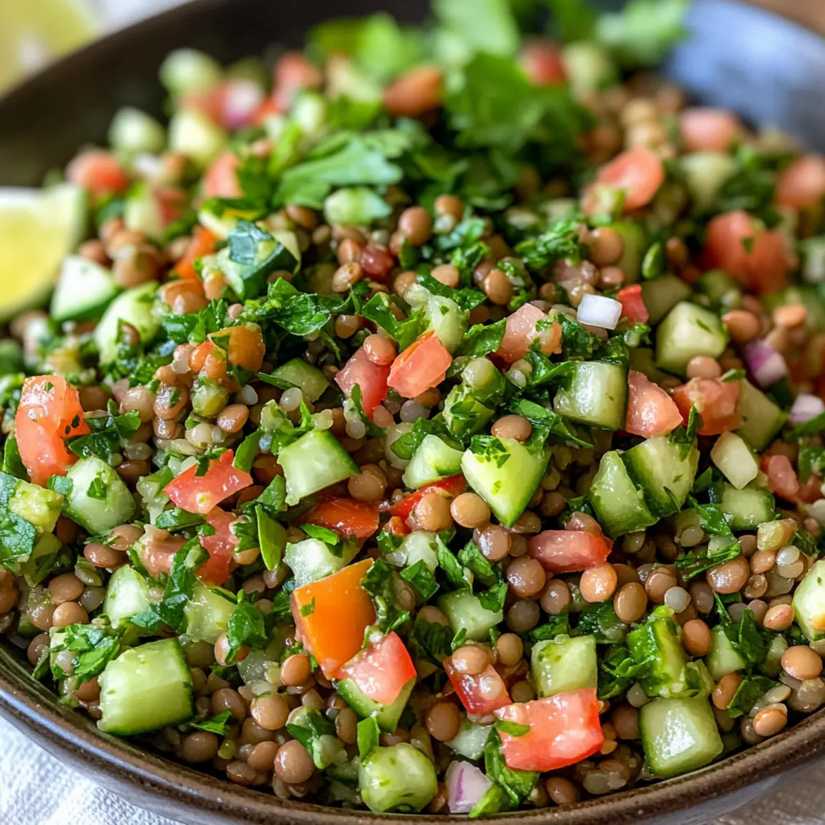 Tabbouleh Rezept mit Linsen Zutaten: - 100 g Linsen - 100 g Bulgur - 1 Bund Petersilie - 1 Bund Minze - 2 Tomaten - 1 Zwiebel - 1 Zitrone - Olivenöl - Salz - Pfeffer Anleitung: 1. Linsen kochen und abkühlen lassen. 2. Bulgur mit heißem Wasser übergießen und quellen lassen. 3. Petersilie und Minze fein hacken. 4. Tomaten und Zwiebel klein würfeln. 5. Alles in eine Schüssel geben. 6. Mit Zitronensaft, Olivenöl, Salz und Pfeffer abschmecken. 7. Gut vermengen und servieren.