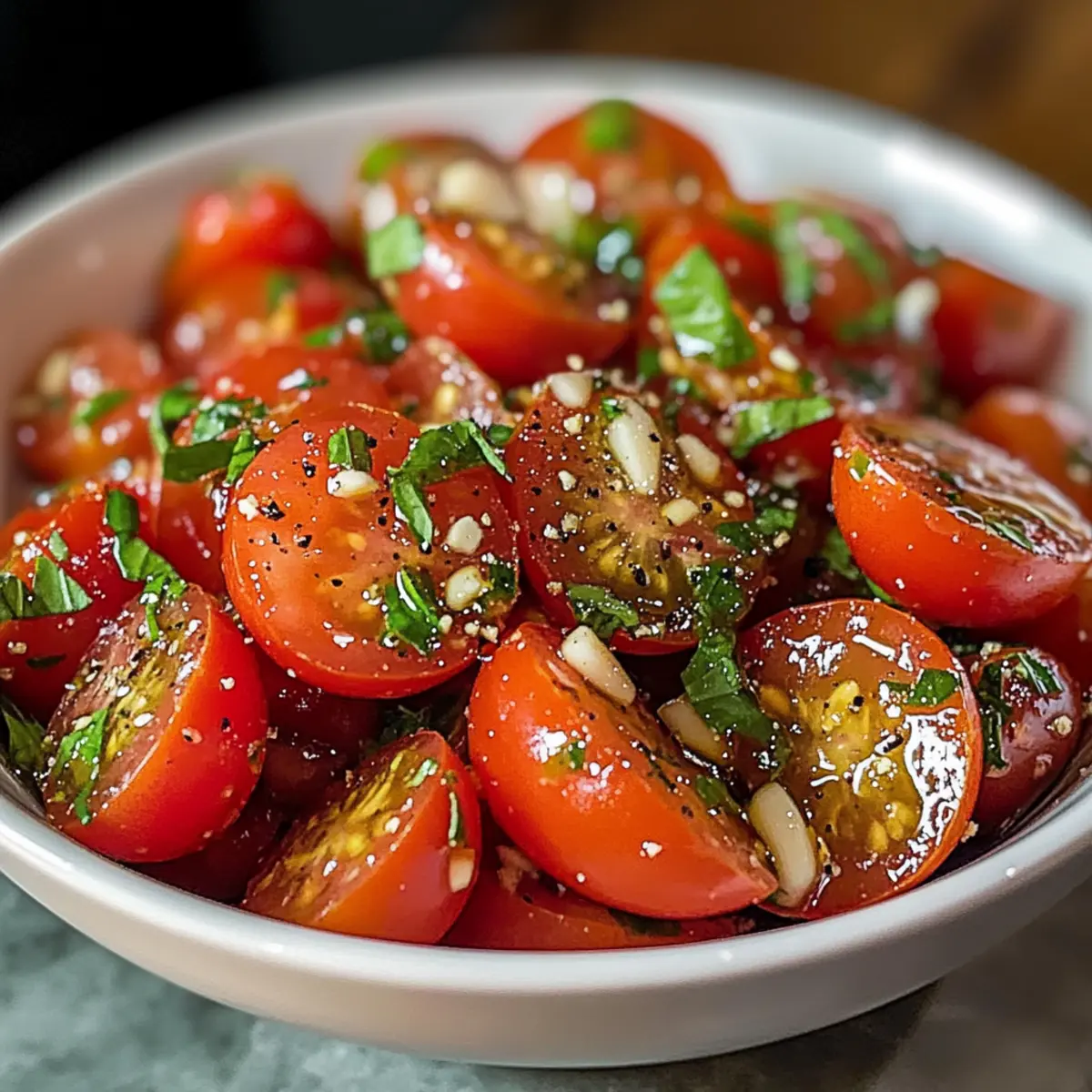 Tomaten Knoblauch Salat