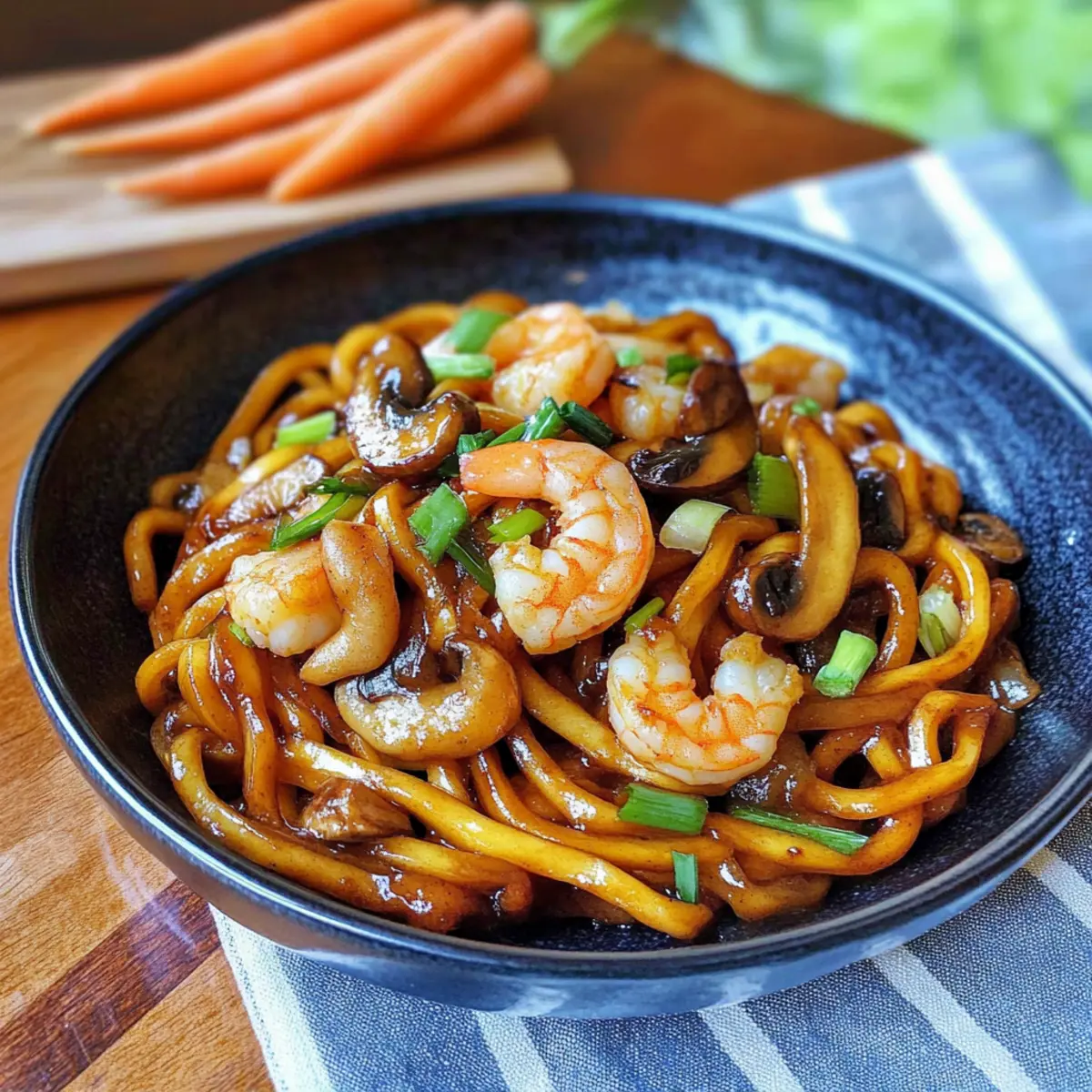 Yaki Udon mit Garnelen
