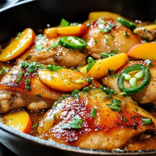 Jalapeño-Pfirsich-Hühnchen-Pfanne