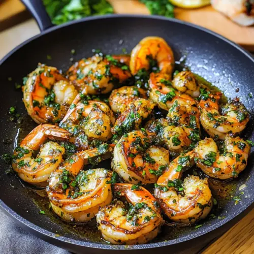 Pfanne-gebratene Chimichurri-Garnelen