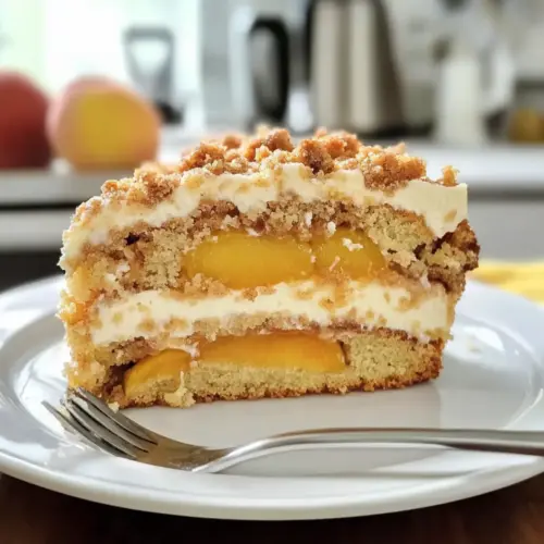 Pfirsich-Kaffeekuchen Rezept Zutaten: - 4 reife Pfirsiche, geschält und in Scheiben geschnitten - 1 Tasse Zucker - 1/2 Tasse Butter, weich - 2 große Eier - 1 Teelöffel Vanilleextrakt - 1 1/2 Tassen Mehl - 1 Teelöffel Backpulver - 1/2 Teelöffel Salz - 1/2 Tasse Milch Anleitung: 1. Ofen auf 180 Grad Celsius vorheizen. 2. Eine Backform einfetten. 3. In einer großen Schüssel Butter und Zucker cremig rühren. 4. Eier und Vanilleextrakt hinzufügen und gut vermischen. 5. In einer anderen Schüssel Mehl, Backpulver und Salz vermengen. 6. Die trockenen Zutaten abwechselnd mit der Milch zur Butter-Zucker-Mischung geben und gut rühren. 7. Den Teig in die vorbereitete Backform gießen und die Pfirsichscheiben gleichmäßig darauf verteilen. 8. 35-40 Minuten backen, bis der Kuchen goldbraun ist und ein Zahnstocher sauber herauskommt. 9. Abkühlen lassen und servieren.